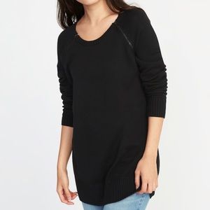 Nursing Friendly Maternity Zippered Tunic Sweater